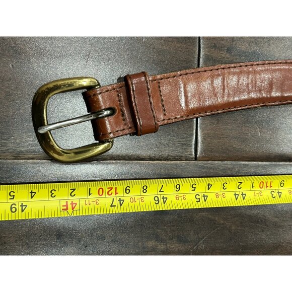 Leather Man Ltd Solid Brass Buckle Brown Leather Belt Size 42 Handcrafted USA - Picture 6 of 8